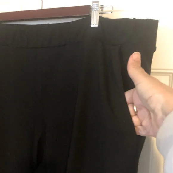 black pull up dress pants Pull-On Black Ankle Dress Pants main image 1
